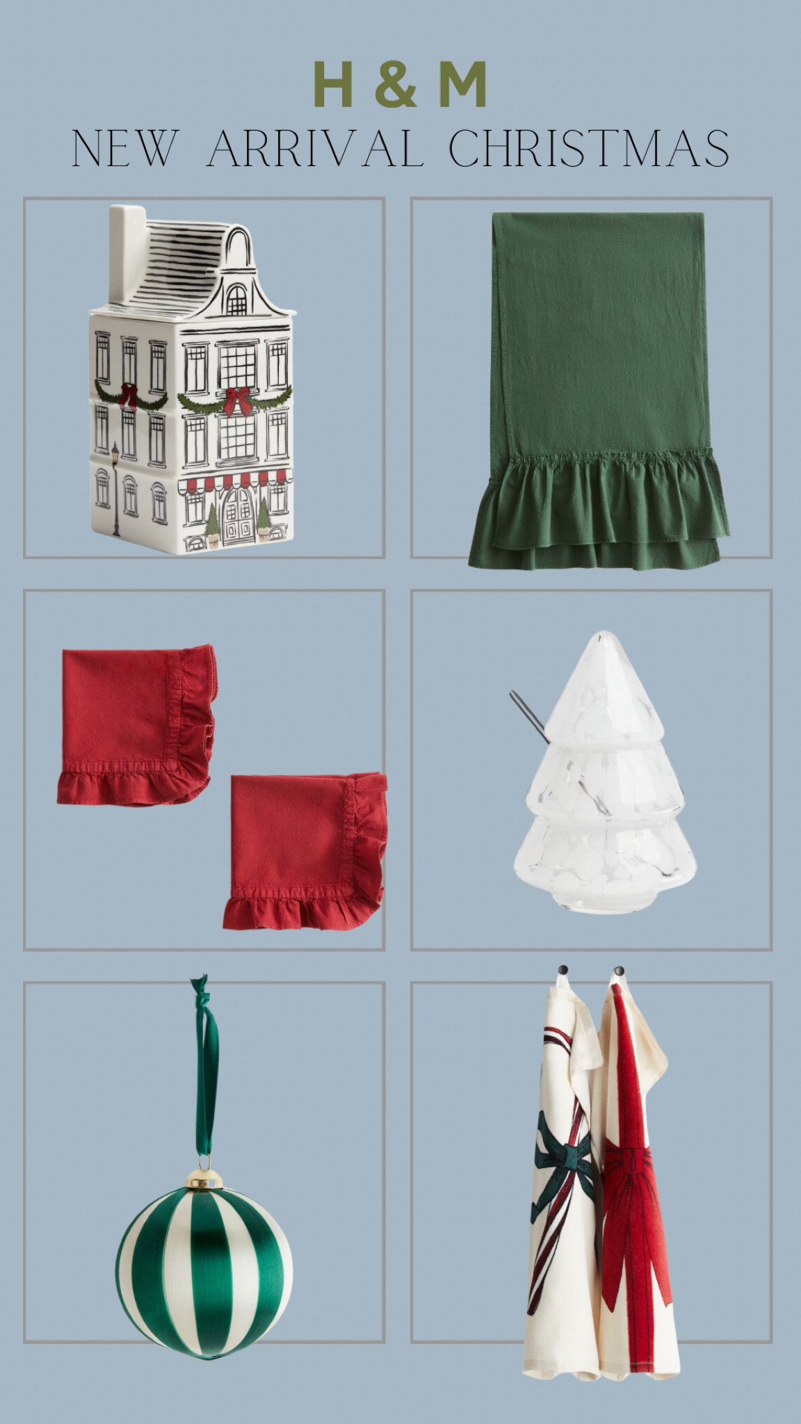 The best of H and M home for Christmas! So many cute new arrivals at affordable prices. I’m crushing hard over the ruffle table linens and tree jam jar. Looks like Anthropologie, but without the Anthropologie price tag. 


#LTKSeasonal #LTKFindsUnder50 #LTKHome