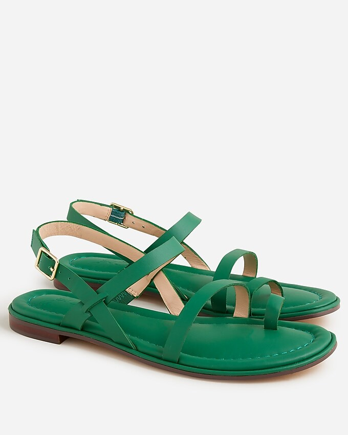 Menorca toe-ring slingback sandals in leather | J. Crew US