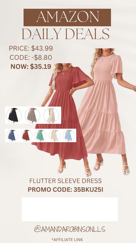 Amazon Daily Deals
Flutter sleeve dress 

#LTKfindsunder50 #LTKsalealert