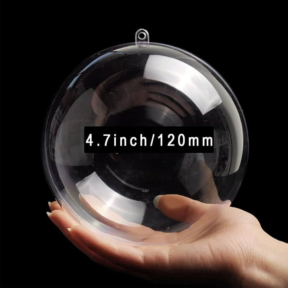 120MM Large Christmas Clear Baubles Transparent 5PCS DIY Plastic Ball for Christmas Wedding Decor... | Amazon (US)