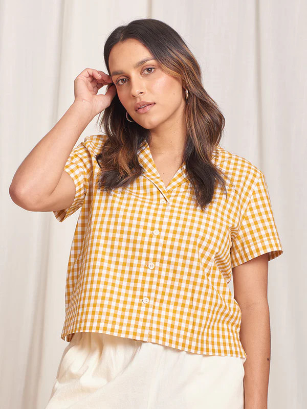 Coast Camp Shirt Gingham Marigold | Tradlands
