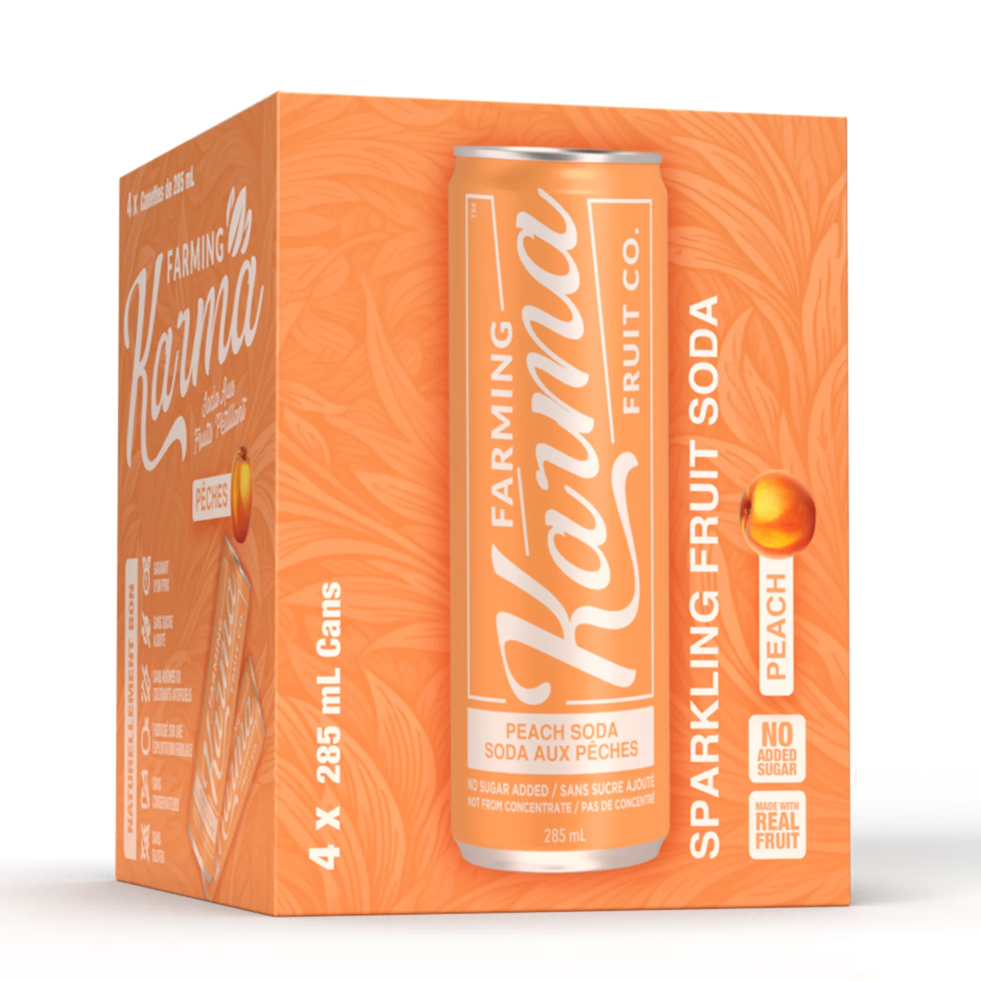 Farming Karma Peach Fruit Soda 4x285 ml - all natural ingredients | Walmart (CA)