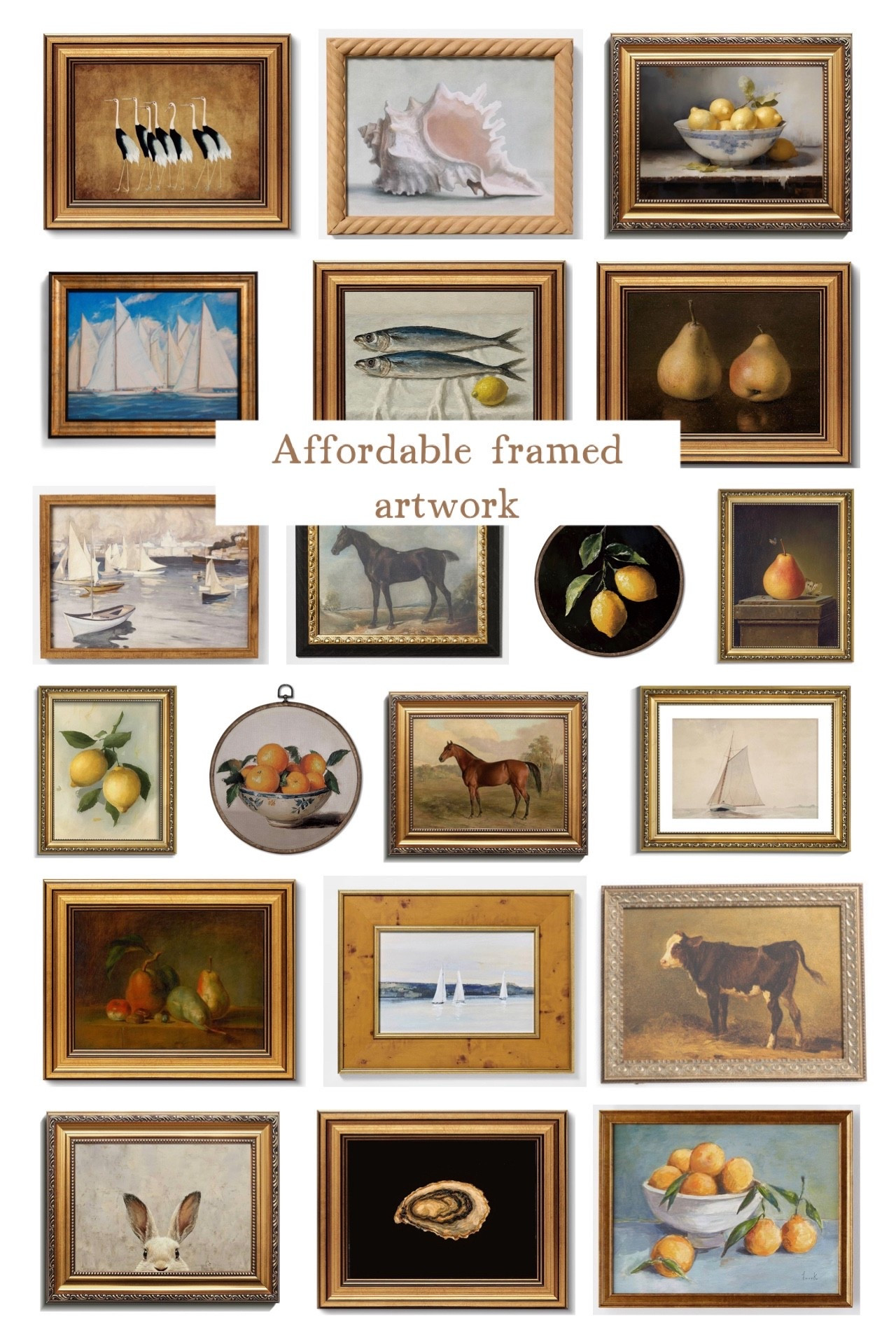 Affordable framed artwork! Love these as a gallery wall, on bookshelves, little nooks, or displayed on an easel on a console table. #framedartwork #art #gallerywall 

#LTKHome #LTKfoodie #LTKFindsUnder50