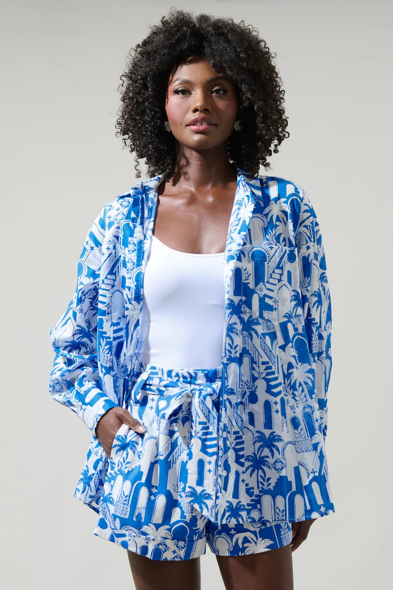 Nala Regie Boyfriend Button Down Cotton Voile Shirt | Sugarlips
