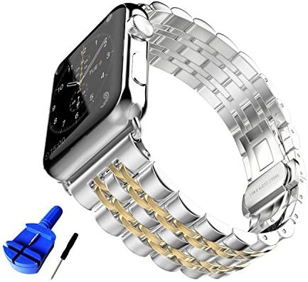 HUANLONG Compatible with Apple Watch Band, Solid Stainless Steel Metal Replacement Watchband Brac... | Amazon (US)