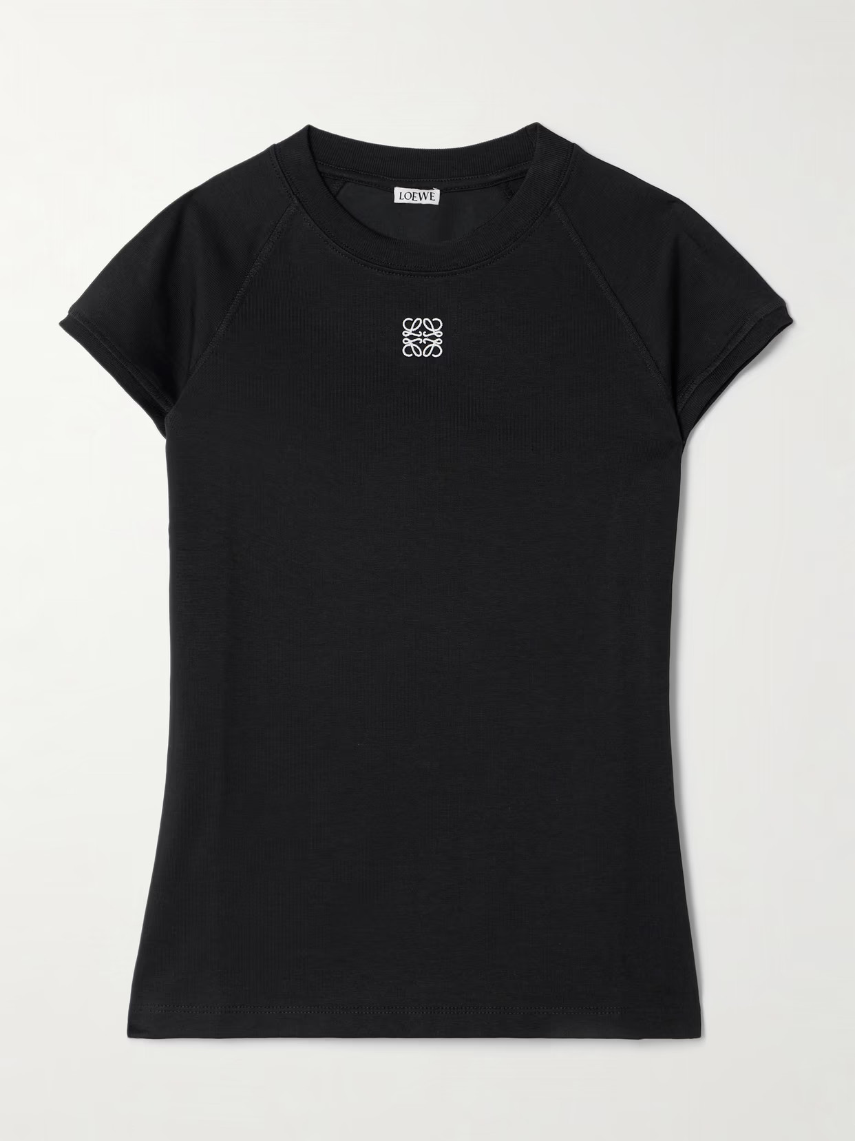 LOEWE - Anagram Embroidered Cotton-blend Jersey T-shirt - Black | NET-A-PORTER (US)