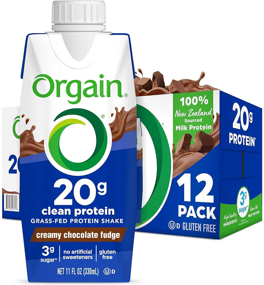 Orgain Clean Protein Shake, Grass Fed Dairy, Creamy Chocolate Fudge - 20g Whey Protein, Meal Repl... | Amazon (US)