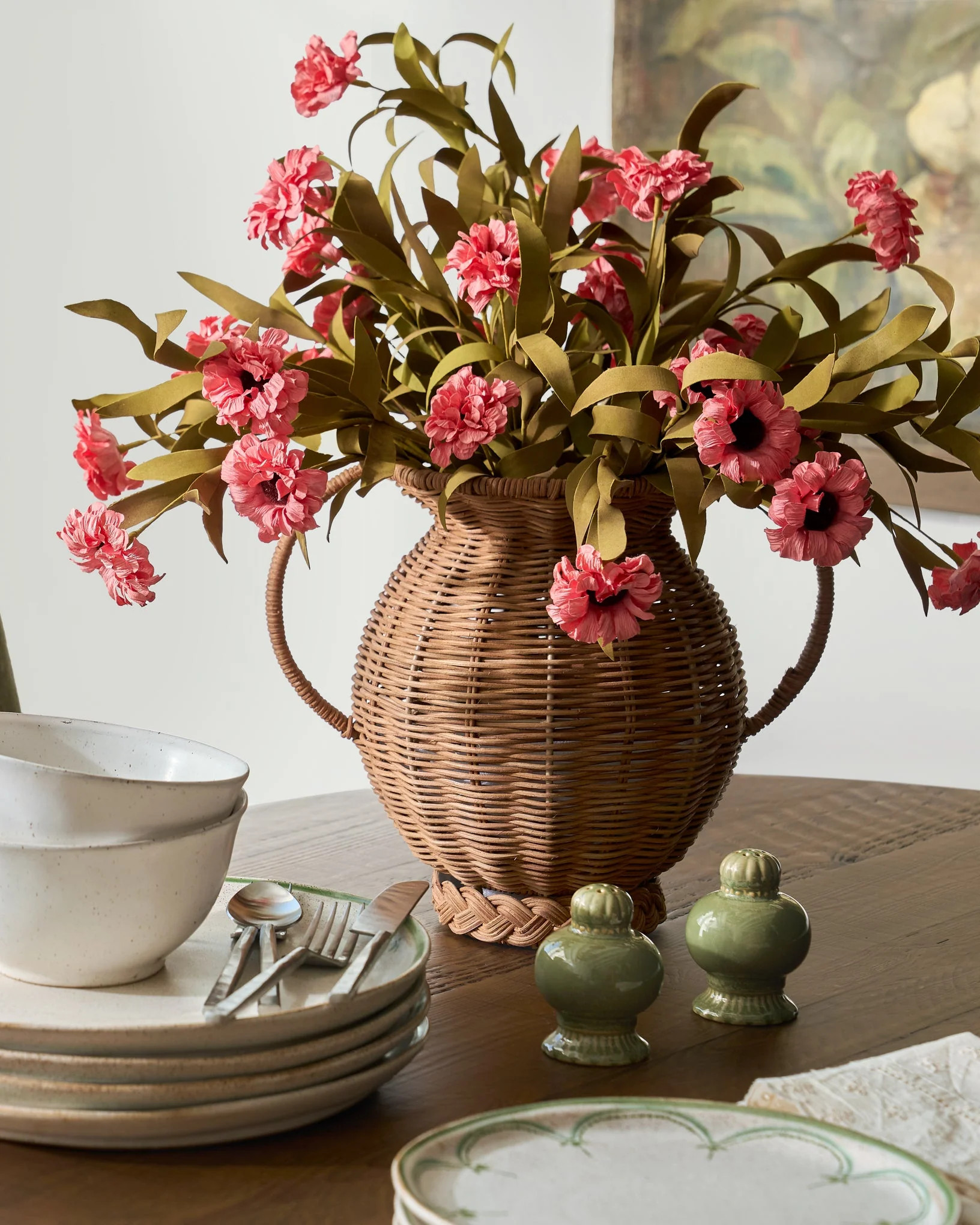 Mabel Rattan Vase | Magnolia