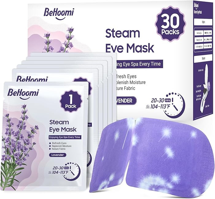 30Packs Steam Eye Mask, Heated Eye Mask Warm Compress for Eyes, Self Heating Disposable Steam Mas... | Amazon (US)