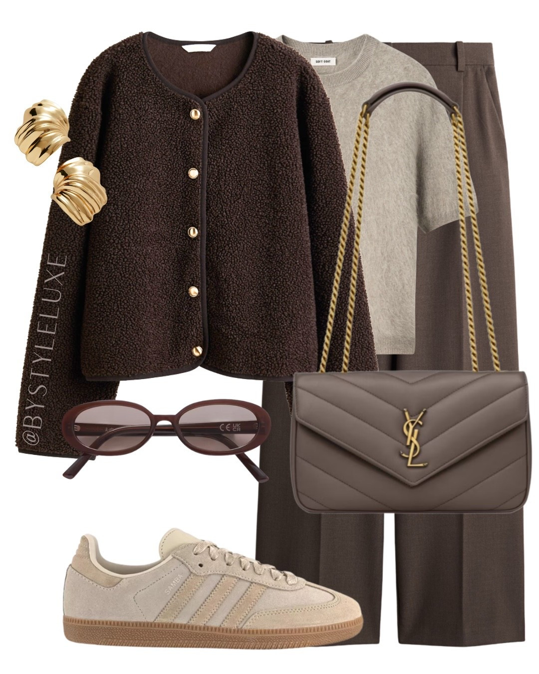 TEDDY JACKET - unreal £22.99 H&M teddy  jacket in everyone’s favourite brown colourway. Styled here with trousers and Sambas for an effortless everyday look 

#autumnoutfit #adidassamba #teddyjacket

#LTKautumn #LTKuk #LTKshoes