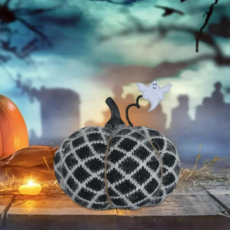 AuroraX Pumpkin Throw Pillows Knitting Cotton Decorative Shatterproof Black Halloween Indoor Deco... | Walmart (US)