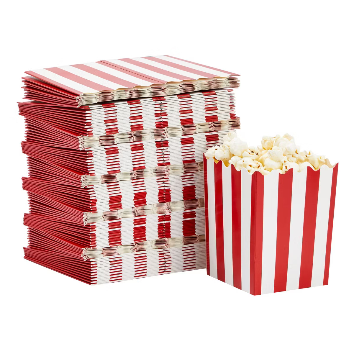Juvale 100 Pack Red and White Mini Popcorn Boxes for Party, Bulk Paper Popcorn Containers for Mov... | Target