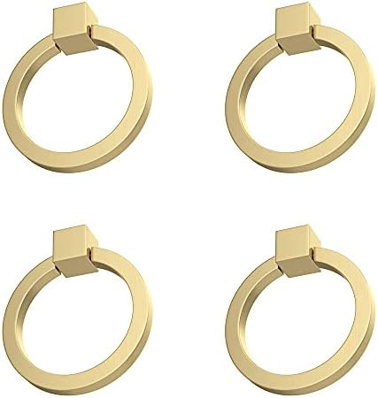 RZDEAL 4Pcs 2.0"x 1-7/9" Solid Brass Pulls for Dresser Drawer Ring Pulls Furniture Hardware Brush... | Amazon (US)