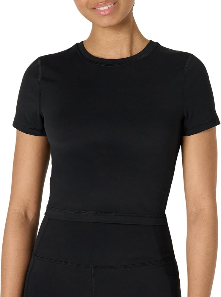 Amazon Essentials Women's Active FormFlex Buttery Soft Slim Fit Crop Layering Workout Top | Amazon (US)