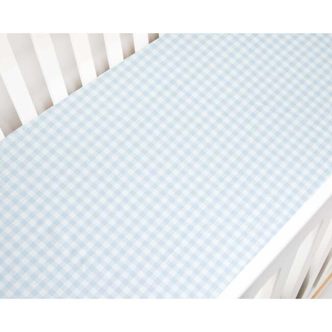 Gooselings | Picnic Gingham Crib Sheet, Blue (Prints) | Maisonette | Maisonette