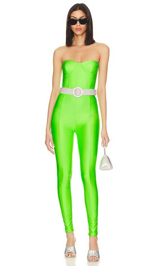 Monique Strapless Jumpsuit in Acid Green | Revolve Clothing (Global)