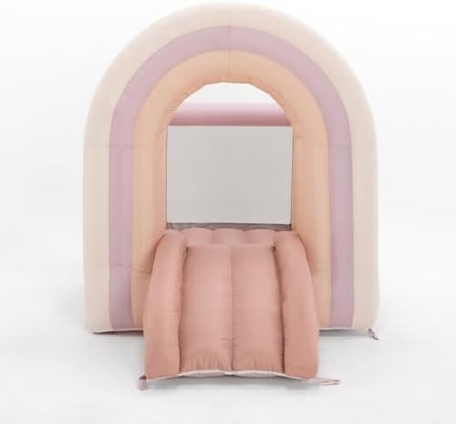 PLAYSMOL Pink Rainbow Inflatable Bounce House with Blower, 8x8 Kids Jumping House for Indoor Outd... | Amazon (US)