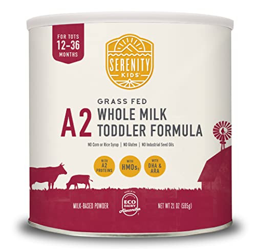 Serenity Kids Toddler Formula Powder Drink Made with Grass Fed Organic A2 Whole Milk | Easy to Digest, Clean Ingredients | Clean Label Project Purity Award Certified | 21 oz Can | 1 Count | Amazon (US)