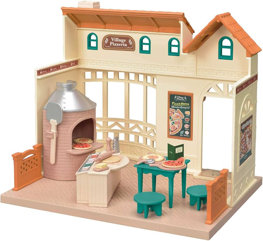Calico Critters Village Pizzeria Dollhouse Playset, Collectible Dollhouse Toy with Furniture and ... | Amazon (US)