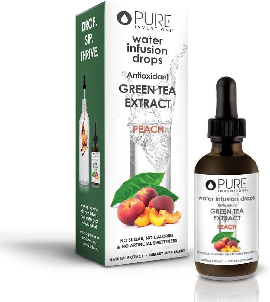 Pure Inventions Antioxidant Green Tea Extract - Peach Flavored - Water Infusion Drops - No Sugar,... | Amazon (US)