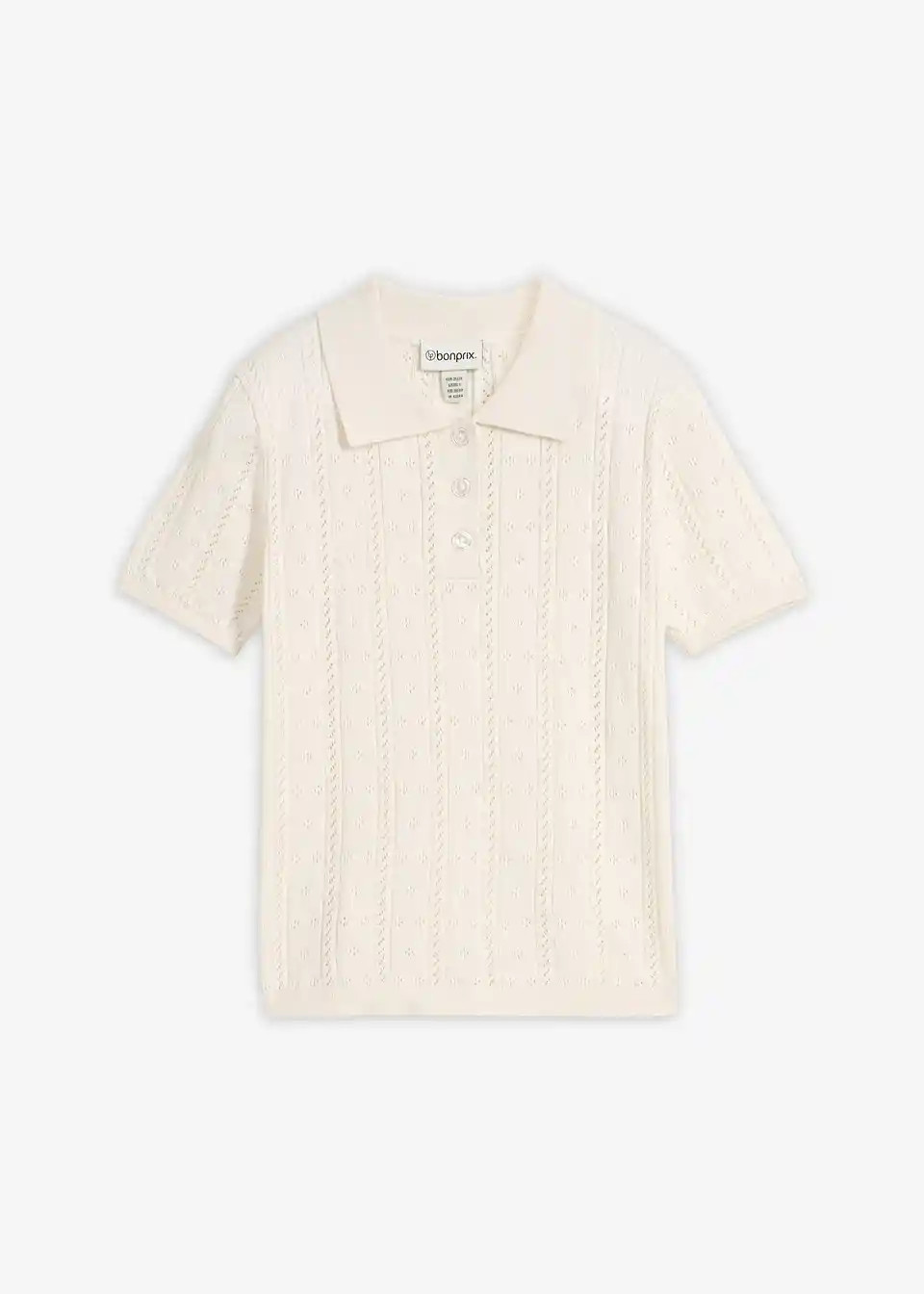trendiger Ajour-Pullover mit hochwertiger Seiden-Mix - weiß | Bonprix DE