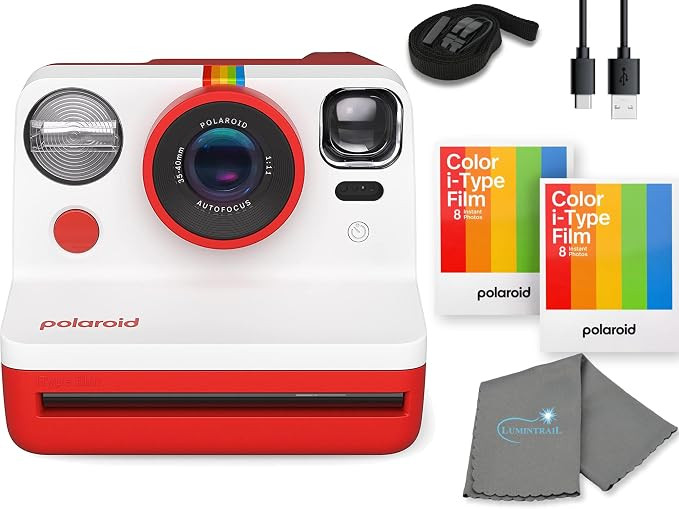 Polaroid Gen 2 Now I-Type Instant Film Camera - Red Bundle with 2 Color i-Type Film Pack (16 Inst... | Amazon (US)