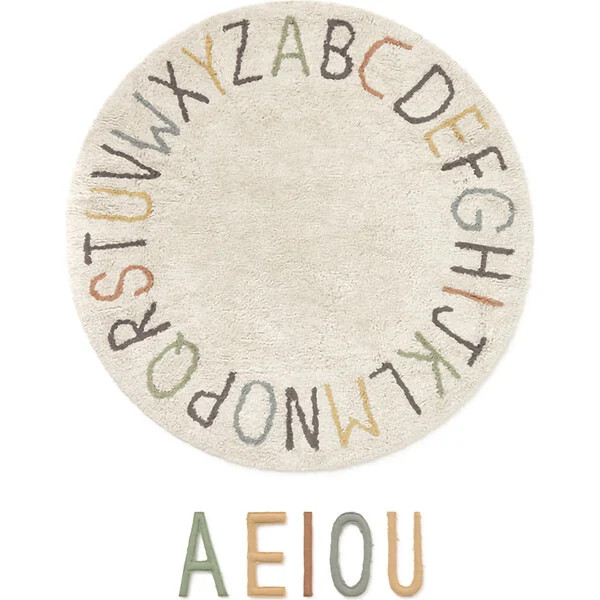 Washable Play Rug ABC color and letters | Maisonette