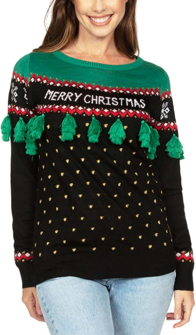 Tipsy Elves Women's Christmas Sweaters - Women's Ugly Christmas Sweaters - Embellished Winter Hol... | Amazon (US)