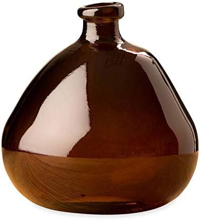 Vivaterra Chocolate Recycled Glass Balloon Vase, 9" H x 8" Dia, Handblown Colorful Glass Vases for H | Amazon (US)