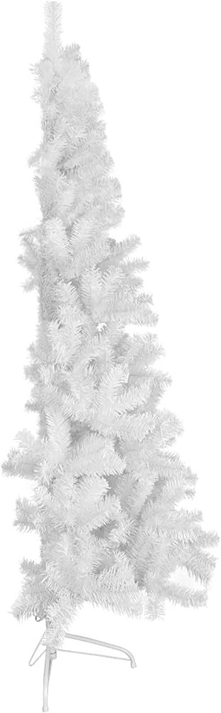 CCINEE 6ft Pine Artificial Christmas White Half Tree Easy-Assembly with Solid Metal Stand for Wal... | Amazon (US)