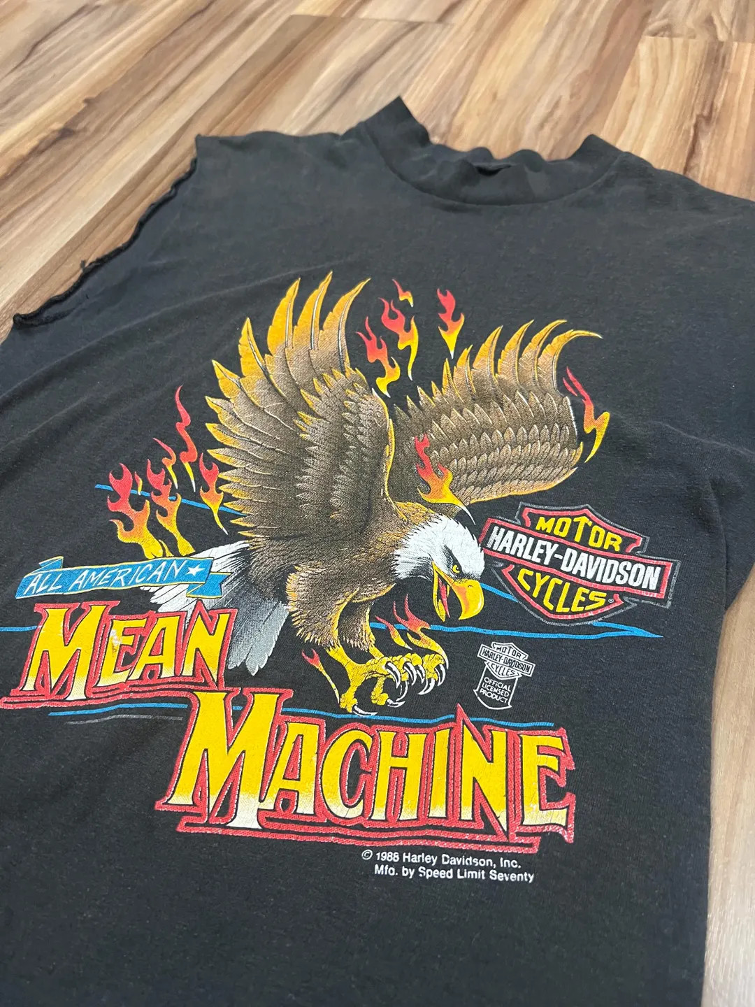 Small Vintage 80s Harley Davidson Cut-off Tank Top Sleeveless Shirt Cotton USA Made Motorcycles -... | Etsy (US)