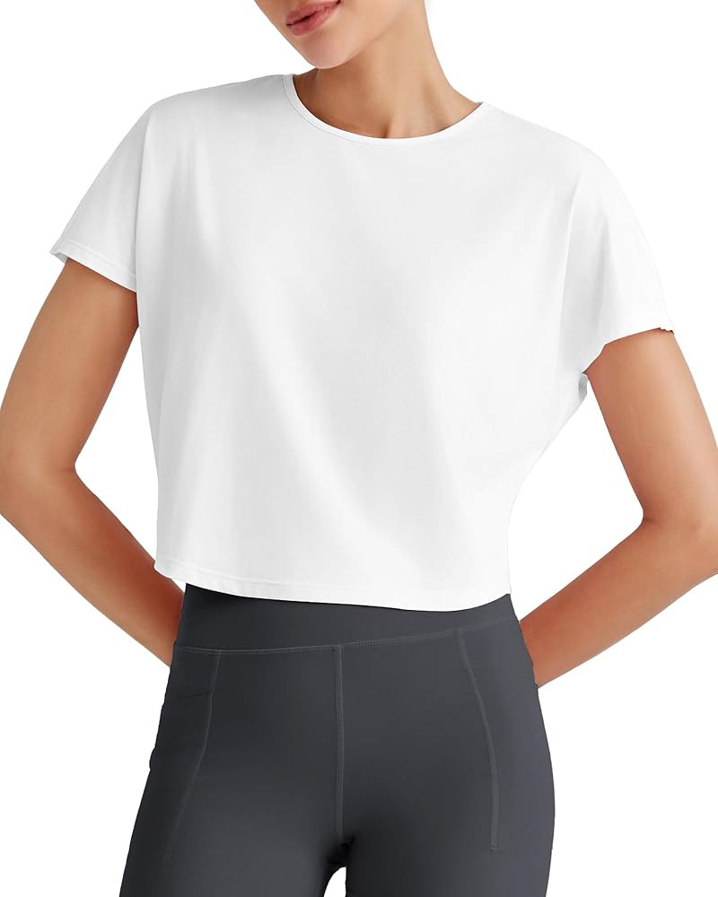 G4Free Lightbreeze Womens Workout Tops Batwing Sleeve Tees Loose Fit Athletic Gym Shirts Basic Yo... | Amazon (US)