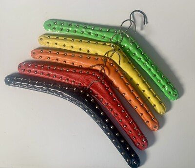 Vintage 5 x Kleiderbügel Bügel Nieten orange rot grün gelb schwarz 60er Jahre  | eBay | eBay DE