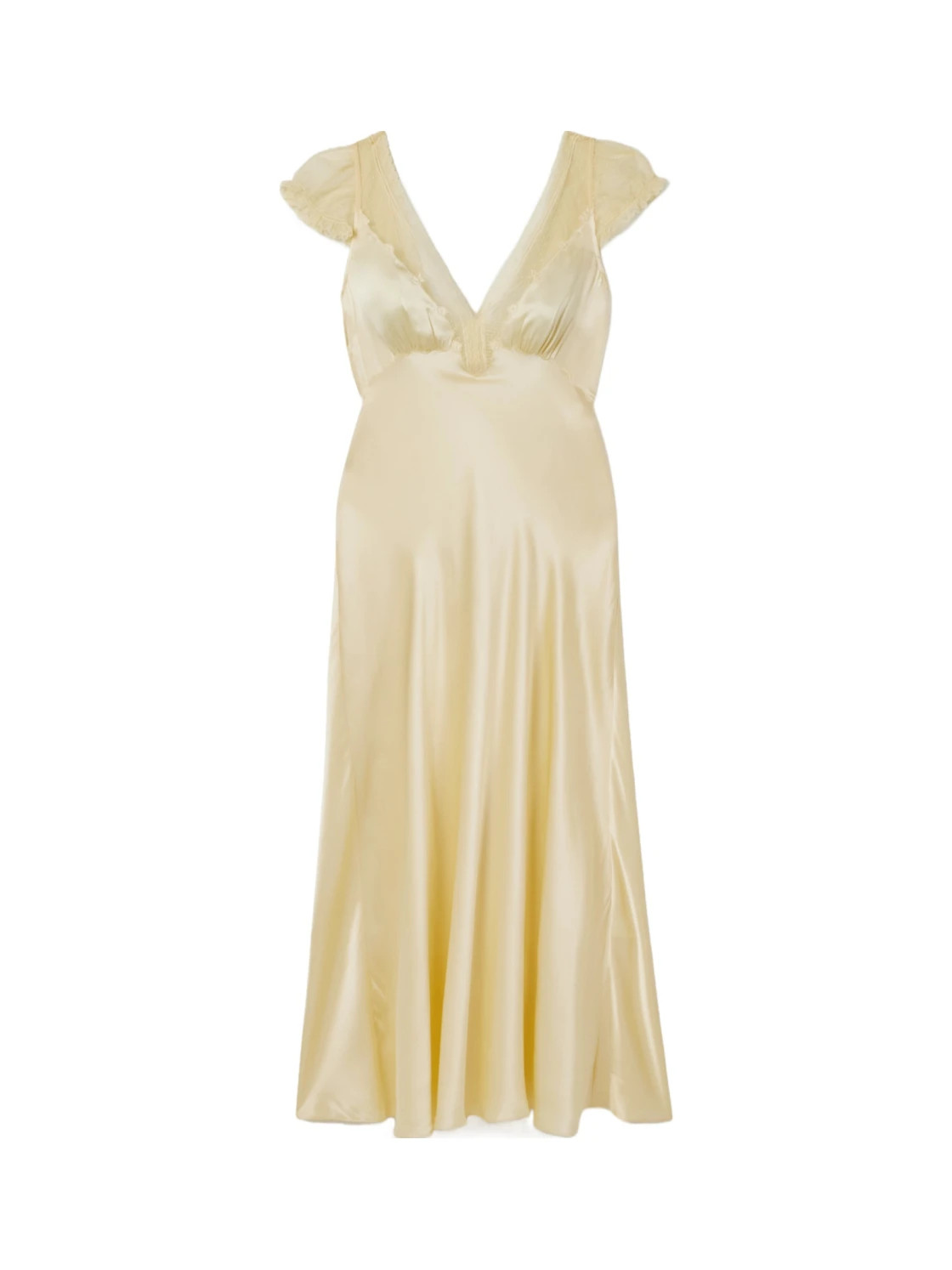 Corelia tulle-trimmed silk-satin midi dress | Senser US