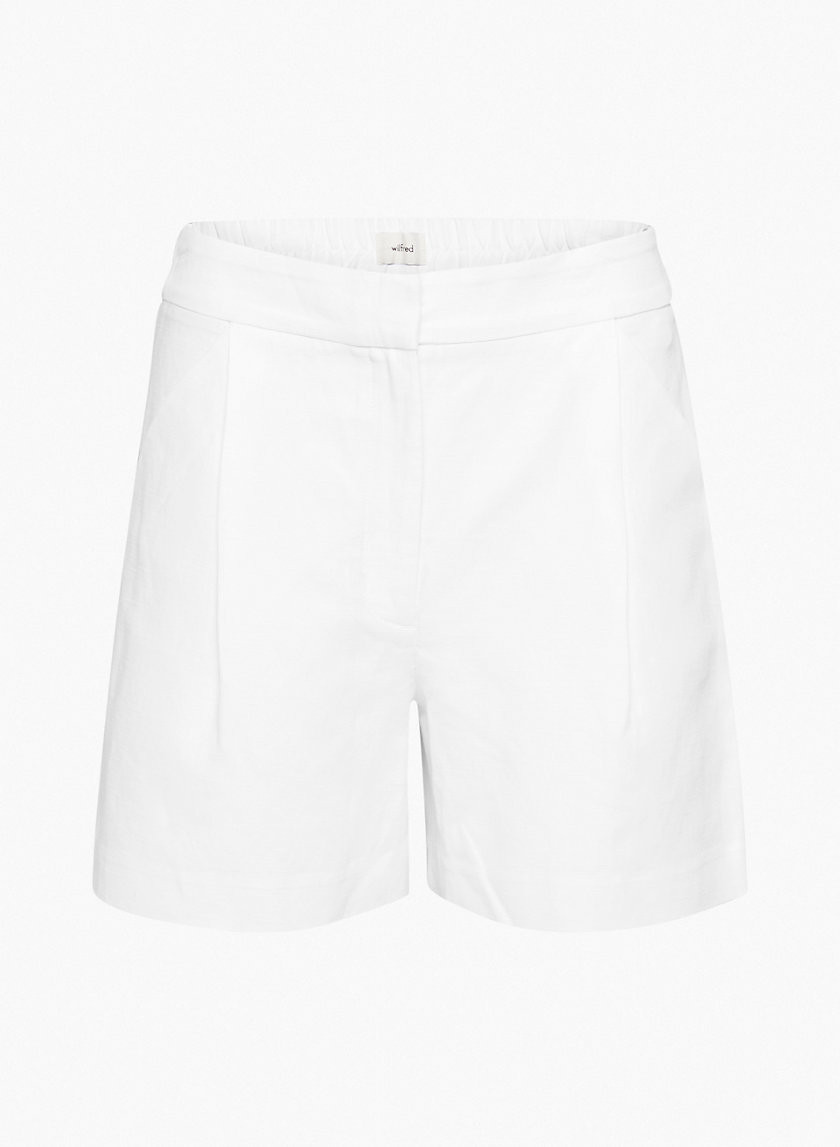 Aritzia Wilfred Women's Fable Linen Mid-Thigh Shorts in White size 8 | Aritzia