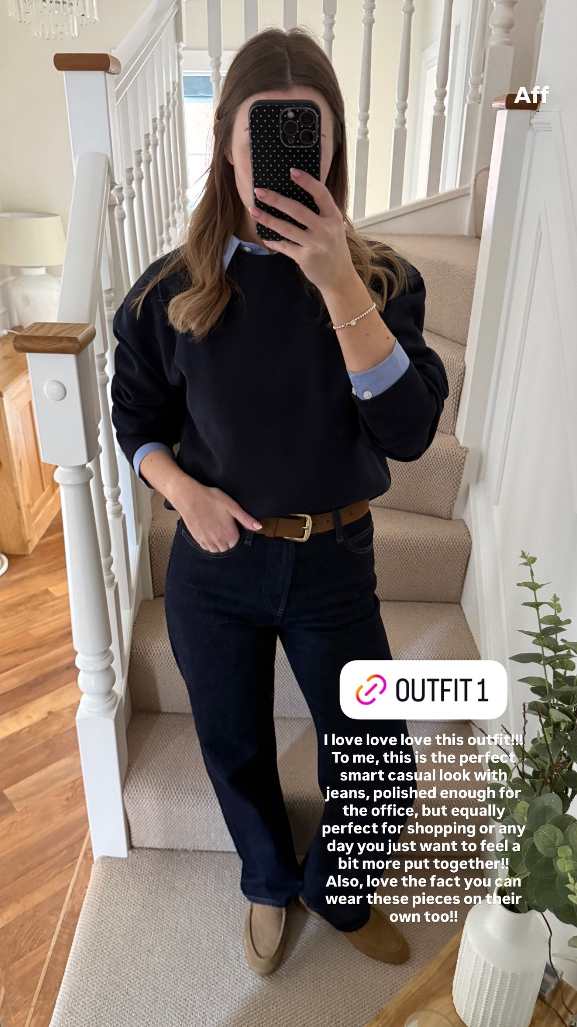 I love love love this outfi
To me, this is the perfec smart casual look with jeans, polished enough for the office, but equally perfect for shopping or any day you just want to feel a bit more put together!! Also, love the fact you can wear these pieces on their own too!! 