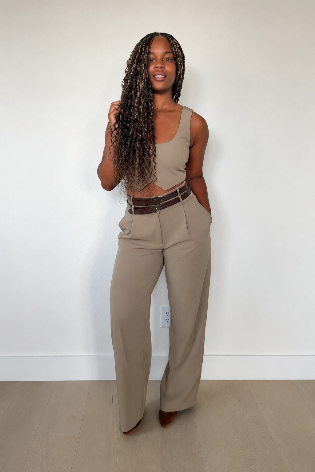 Neutral sets are always my weakness 🤎 This taupe matching vest + wide-leg trouser combo is the perfect versatile look from office to happy hour. 
@Revolve 

#LTKStyle #LTKFashion #LTKWorkwear #WideLegPants #MatchingSet #NeutralOutfit #OutfitDetails #workwear #outfit #ootd

#LTKHome