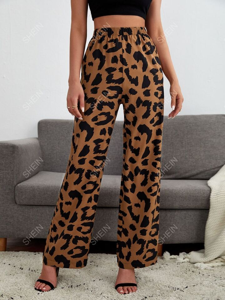 High Waist Allover Print Pants | SHEIN