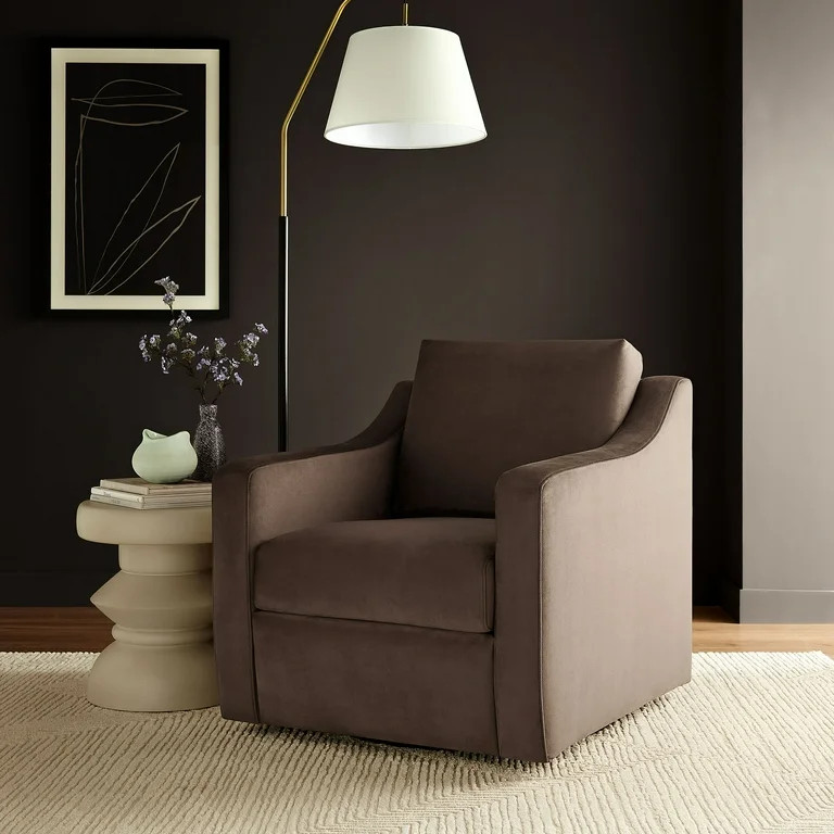 Modway Liora Performance Velvet Armchair in Chocolate | Walmart (US)