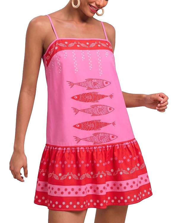 Floral Boho Dresses for Women Spaghetti Strap Flowy Mini Dress Vacation Cruise Resort Beach Sundr... | Amazon (US)