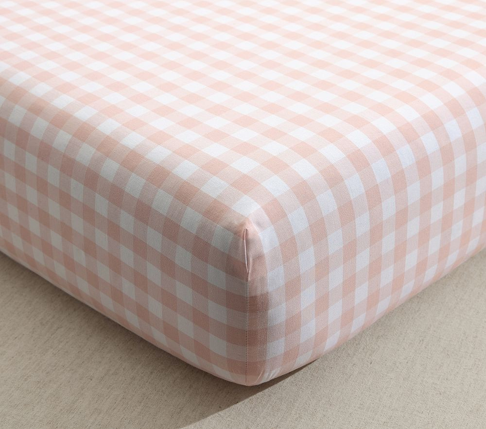 Gingham Organic Cotton Crib Fitted Sheet | Pottery Barn Kids