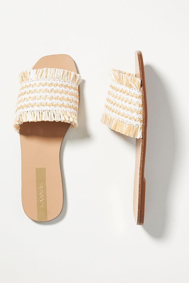 Kaanas Fringe Slide Sandals | Anthropologie (US)