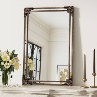 20 in. H x 30 in. W Framed Rectangular Vintage Mirror Antique Gold Mirror Decorative Mirror Wall Bathroom Vanity Mirror | The Home Depot