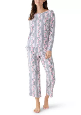 Women's Long Sleeve Scallop Top and Pants Pajama Set | Belk