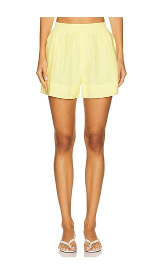 AEXAE Linen Waistband Short in Yellow. - size XS | Revolve Clothing (Global)