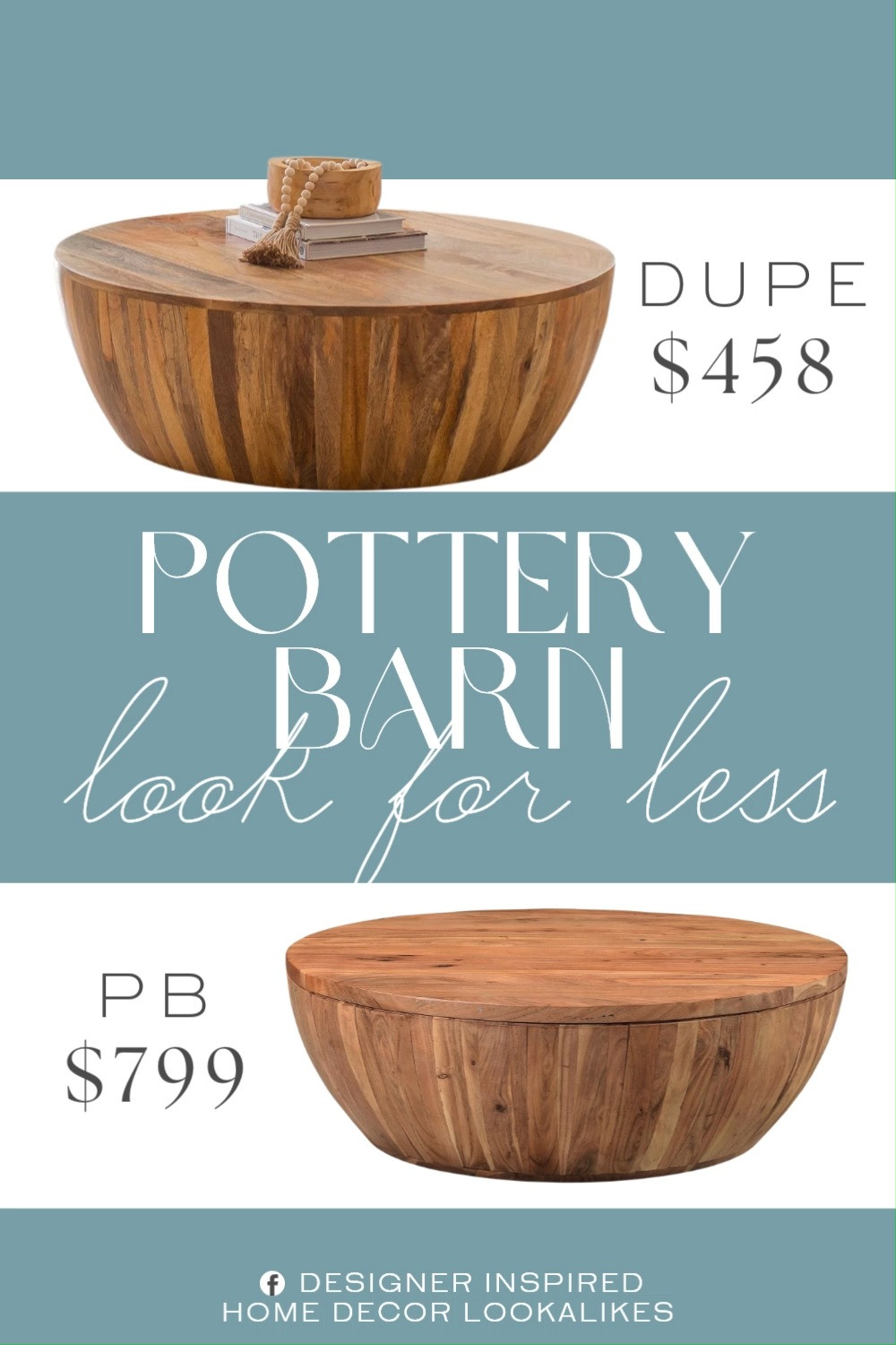 Inspired by Pottery Barn Round Coffee Table. Round Wood Coffee Table. Solid Wood Coffee Table. Coastal Living Room Table. Rustic Wood Center Table. Modern Round Living Room Table. Japandi Coffee Table. Round Center Table. 

Home more affordable option find copy cat similar look for less budget friendly affordable cheap cheaper beautiful pretty. Clearance sale coupon code discount code promo code luxury lookalike look a like Inspo inspiration inspired by idea ideas Love like these? I share multiple every day in my FB group.
#potterybarninspired #coffeetable #centertable #livingroomtable #solidwoodtable #furniturefinds #livingroominspo #rustichomedecor 

 #LTKHome