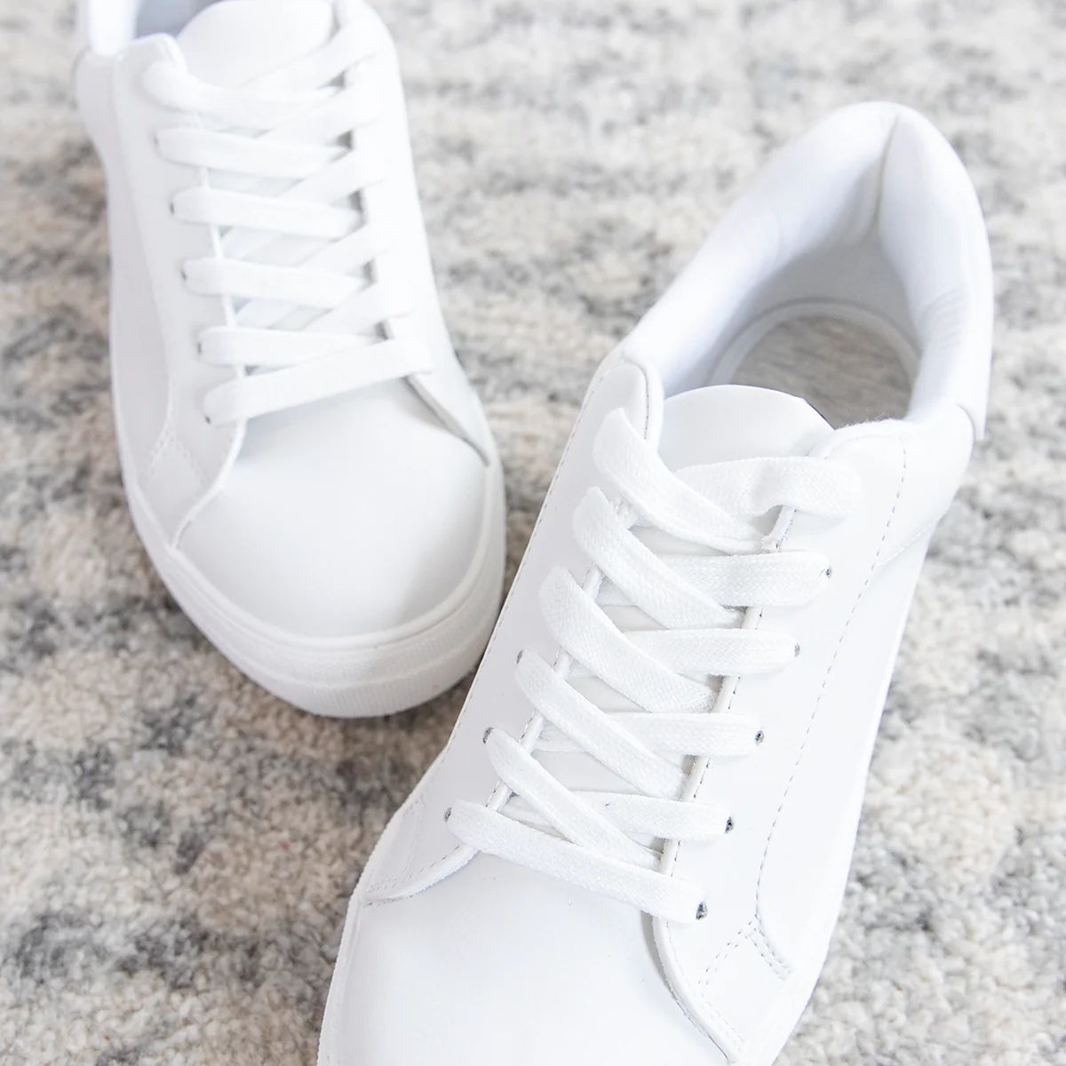 The Jenny White Solid Sneakers | Pink Lily