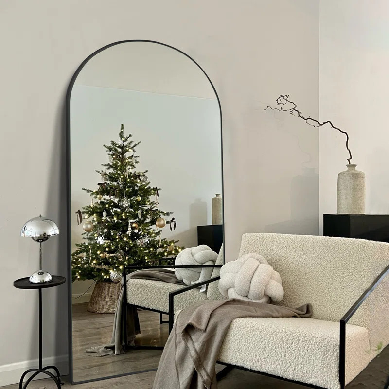 Egbert 71×32 Inch Oversized Arched Wood Full Length Mirror | Wayfair North America