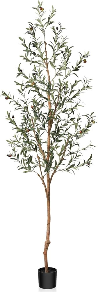 OAKRED Artificial Olive Tree, 7FT Tall Fake Silk Plants with Natural Wood Trunk Faux Potted Tree ... | Amazon (US)