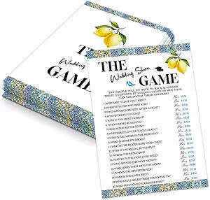 Blue Tiles and Lemons The Wedding Shoe Game for 30 Guests with Game Cards, Lemons Bridal Shower G... | Amazon (US)